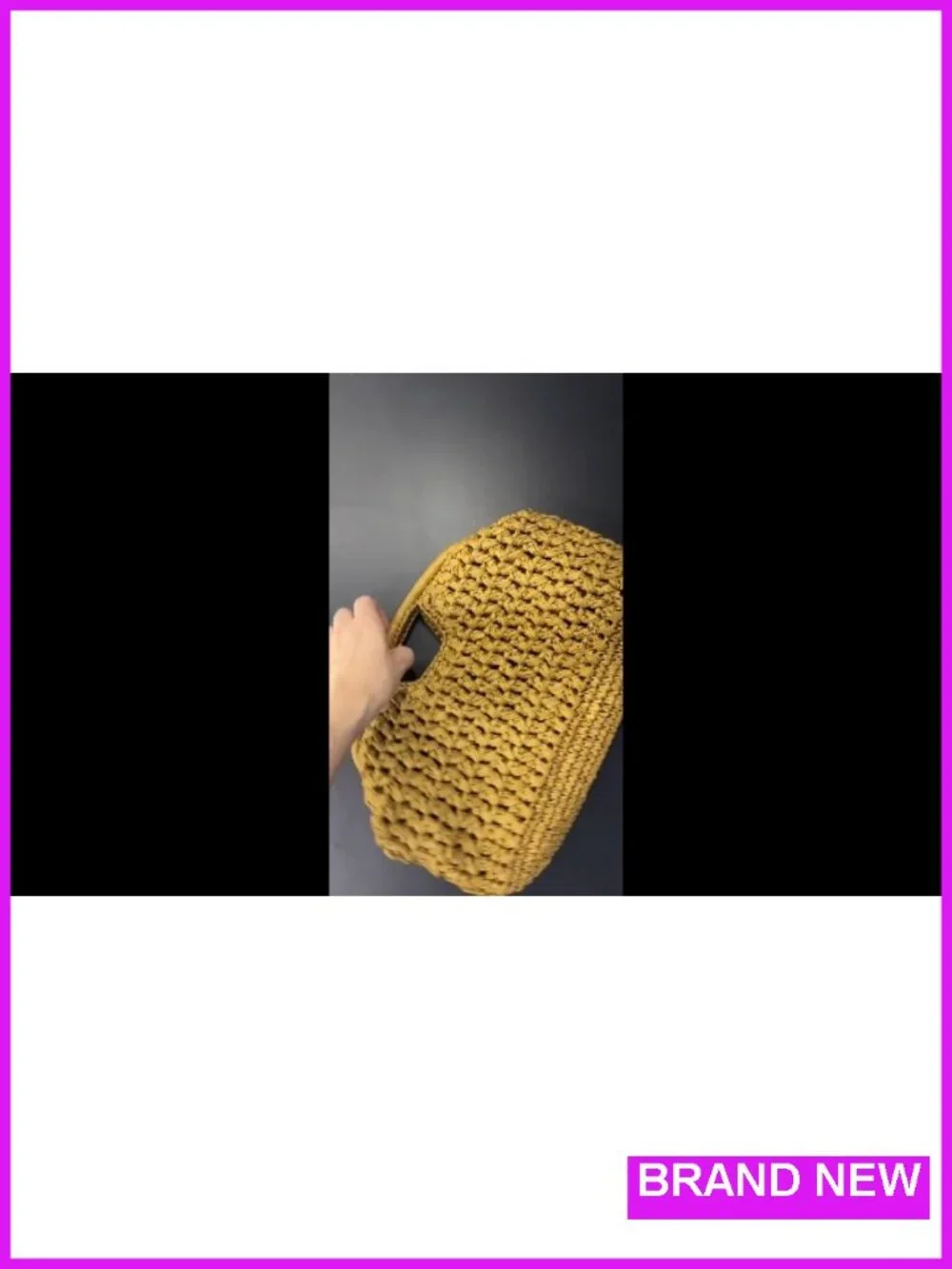 Straw Woven Top Handle Satchel Purse Clutch Bag for Women Summer Beach